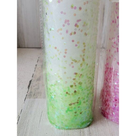DW home fallen star unscented candle set pink green glitter figure - Picture 3 of 9